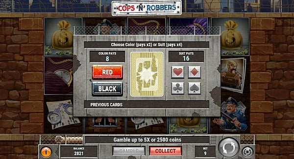 Cops and Robbers slot gamble feature