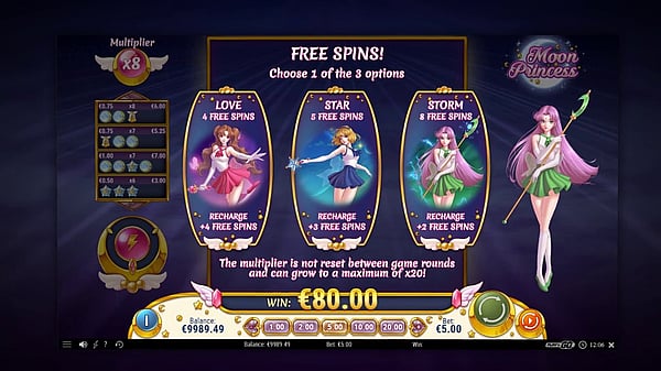 Moon Princess slot free spins
