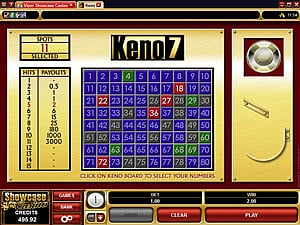 Keno Table Game from Microgaming