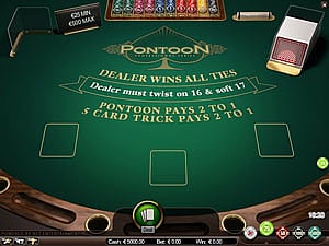 Blackjack Pontoon Table Game by Netent