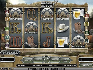 Dead or Alive Free Spins Bonus with 5 scatters