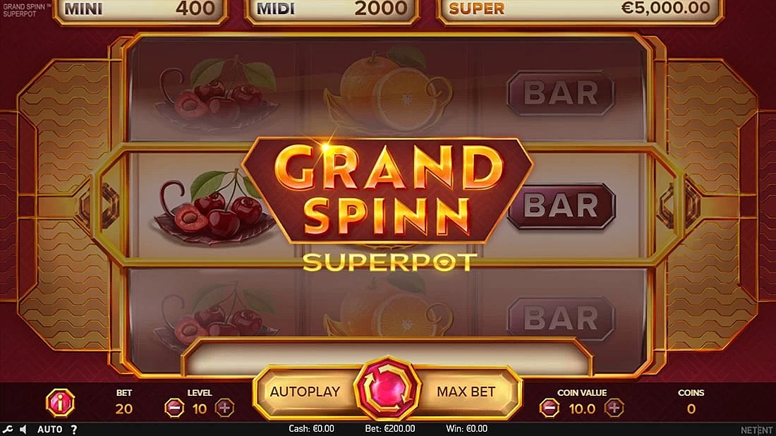 Grand Spinn SuperPot - NetEnt Casino Slots
