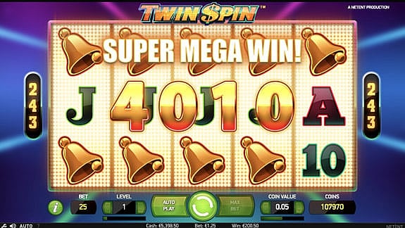 Twin Spin five linked reels mega big win