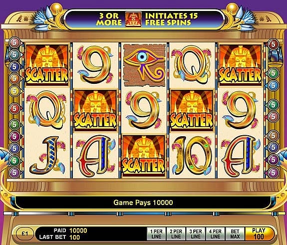 5 scatters on cleopatra slot