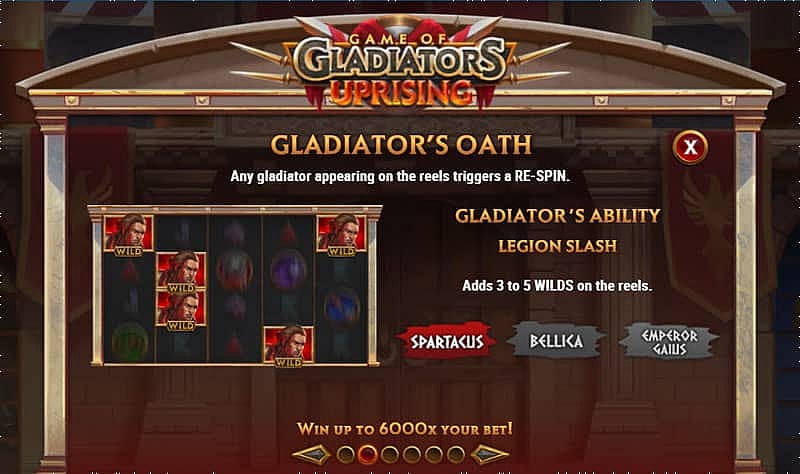 Game of Gladiators Uprising Slot Summary & Game Review