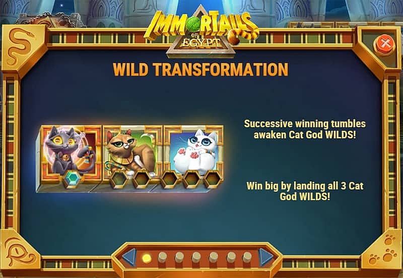 Immortails of Egypt Slot Wild Transformation 1