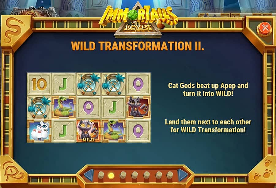 Immortails of Egypt Slot Wild Transformation II