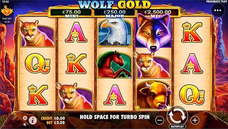Wolf Gold Slot base game - Pragmatic Play - PlayFrank Casino