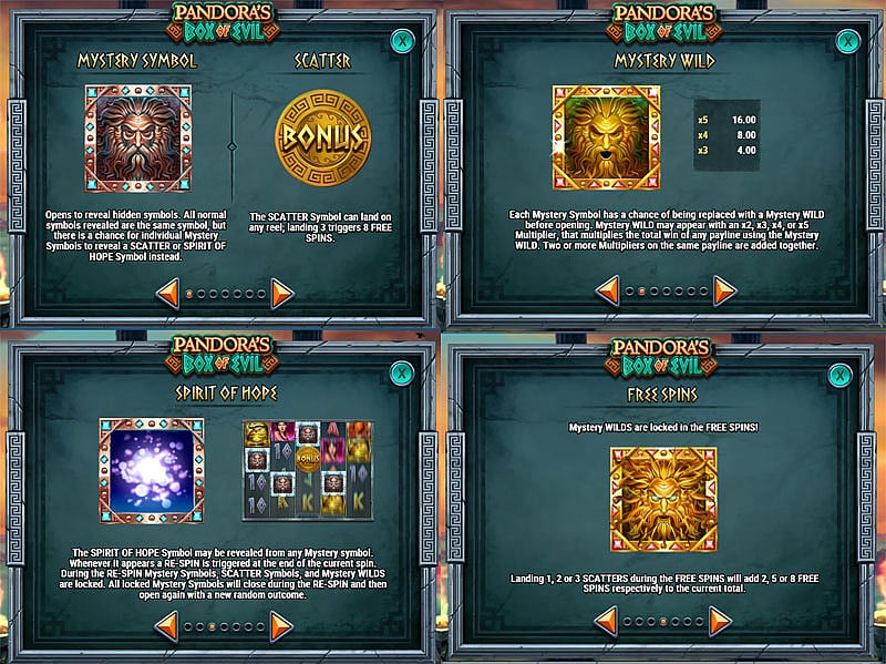 Pandora's Box of Evil Slot Features - PlayFrank UK Casino