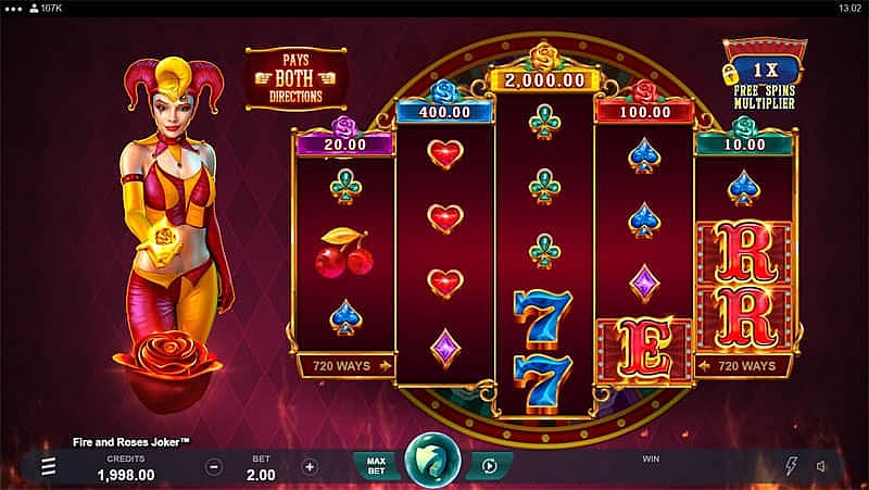 FIRE AND ROSES JOKER SLOT FOR FREE OR REAL MONEY AT PLAYFRANK CASINO