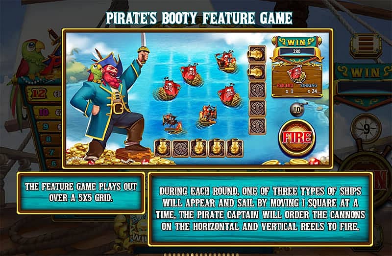 Slingo pirate treasure - pirates booty feature game